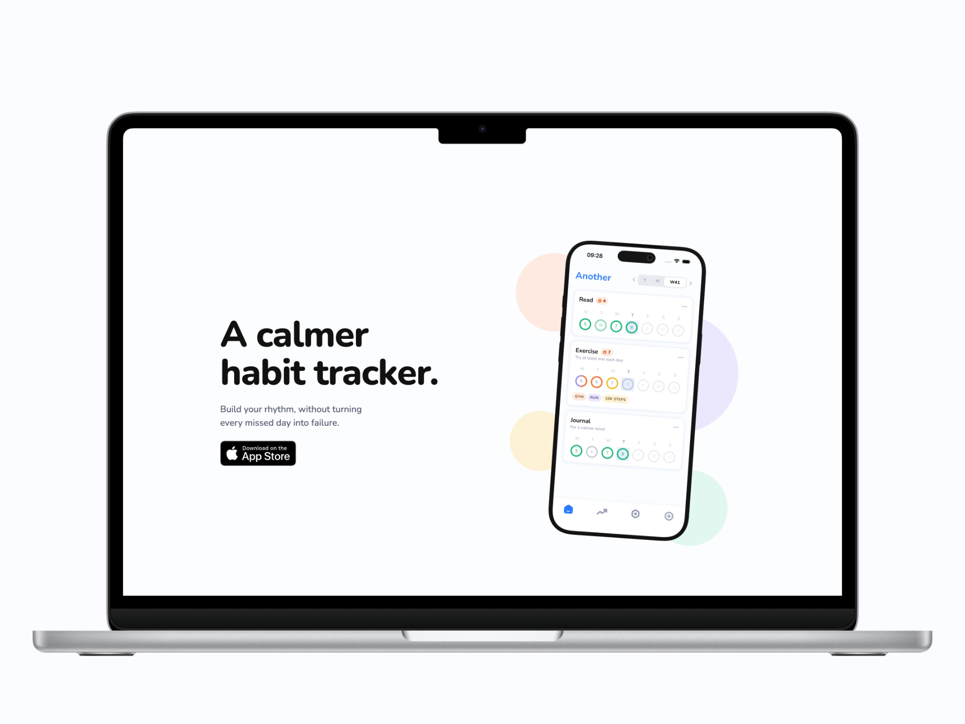 The Another marketing website displayed in a laptop mockup.